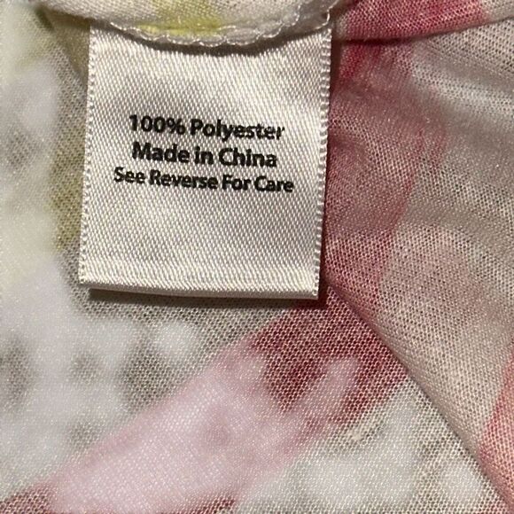 Coral Bay Multicolor Striped Tropical Flamingo Print 3/4 Sleeve Tee Ladies XL - Picture 5 of 9